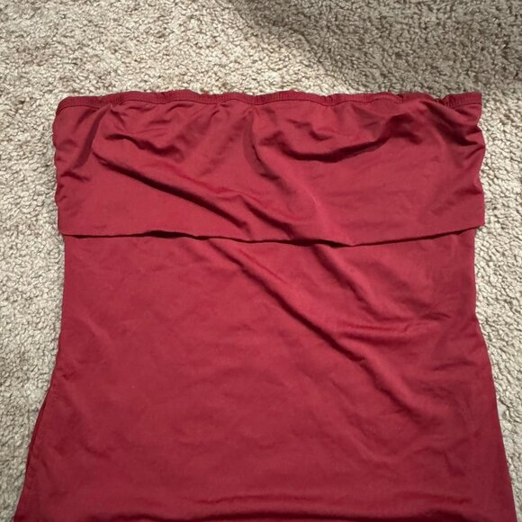 Women's Burgundy and Red Crop-top - Picture 1 of 2